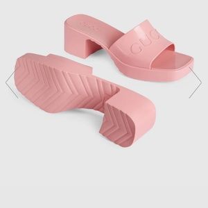 Gucci clog slides with heel